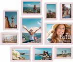 Vittanly 10 Pack Picture Frames Collage Wall Decor, Gallery Wall Frame Set for Wall or Tabletop Display, Engineered Wood and Shatter-resistant Plexiglass, Multi Sizes with 8x10, 5x7, 4x6 Frames, Black