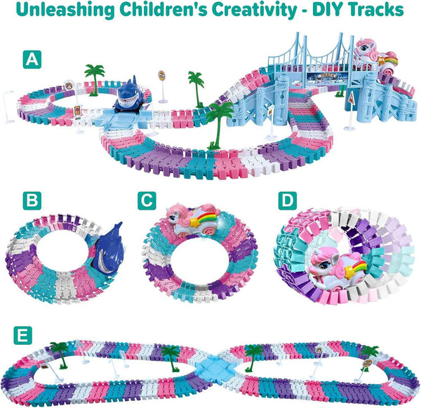 Car Toys for Kids 4-6, 194 PCS Race Car Track with Monster Trucks and Toddler Cars