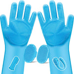 6PCS Pet Grooming Kit for Dogs,Cats and Horses | Dog Washing Gloves | Dog Bath Brush | Dog Bath Gloves | Dog Shampoo Brush | Pet Grooming Gloves | Dog Bath Supplies (Navy Blue)