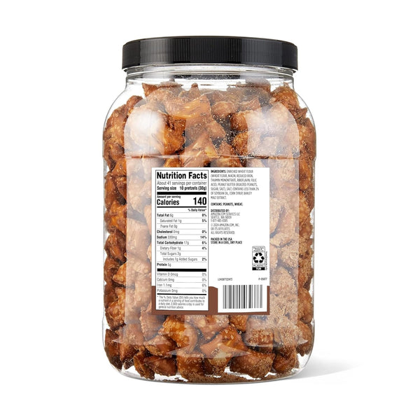 44 ounce container of Peanut Butter Filled Pretzels from Amazon Grocery