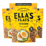 ELLA’S FLATS® Sesame All Seed Savory Crisps – All Natural, Gluten Free, Good Source of Protein, High Fiber, Vegan and Keto Friendly (3 Pack)