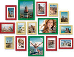 Vittanly 15 Pack Picture Frames Collage Wall Decor for Mounting or Tabletop Display, Gallery Frame Set for Family, Multi Sizes Including 3pcs 8x10, 6pcs 5x7, 6pcs 4x6, Black