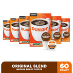 Dunkin Original Blend Coffee K-Cup Pods 10 Count Boxes Pack of 6