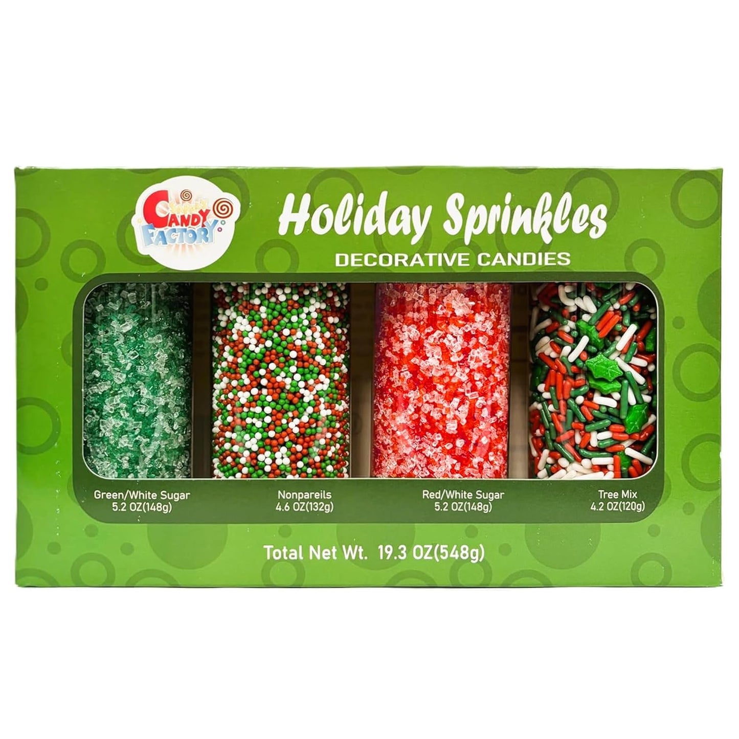 Holiday Sprinkles Set 12 Count 11.85 Oz Different Types in Box, Cake - Cookies Sprinkles For Christmas-Party, Kosher,Jimmies, Stars, Nonpareils and more