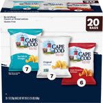 Cape Cod Variety Pack Chips, 20 Count 1 Oz, Gluten-Free Snack