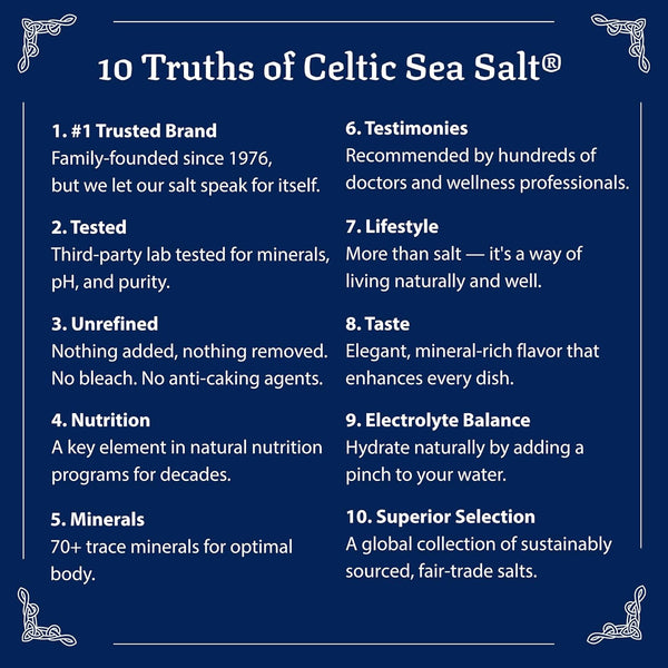 Celtic Sea Salt Fine Ground - Unrefined Mineral Salt, Sustainably Harvested, GMP Certified, Lab Tested