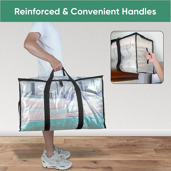 6-Pack Oversized Moving Bags with Reinforced Handles for Storage and Organization