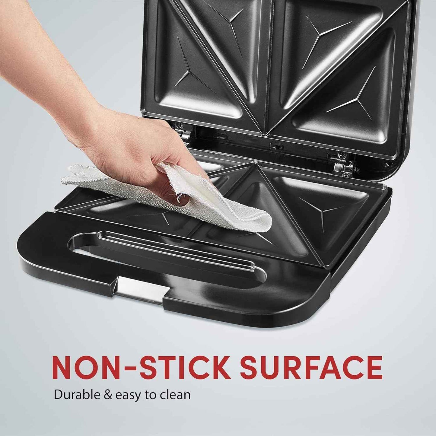 Elite Gourmet ESM2207XSS Sandwich Panini Maker Grilled Cheese, Machine Tuna Melt Omelets Non-stick Cooking Surface, 2 Slice, 750 Watts, Stainless Steel