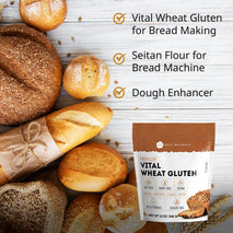 Kate Naturals Vital Wheat Gluten, 12oz, High Protein Flour for Bread, Seitan, and Keto Baking