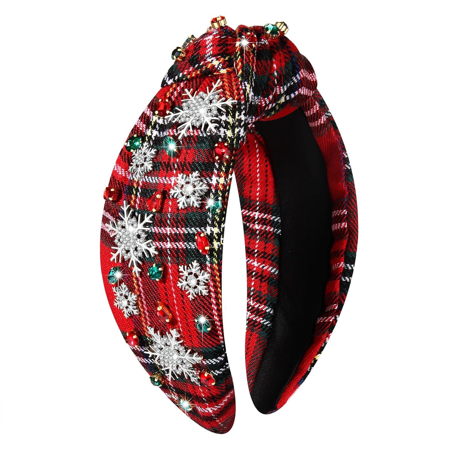 MOLOCH Christmas Headband for Women Christmas Tree Bow Snowflake Knotted Headband Jeweled Crystal Xmas Head Band Xmas Decorations Gifts