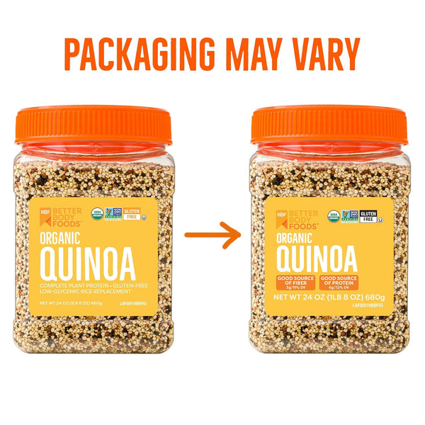BetterBody Foods Organic Quinoa, 24 oz, Vegan, Gluten Free, Low Glycemic, USDA Organic