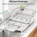 Expandable Stainless Steel Dish Drying Rack for Kitchen Counters