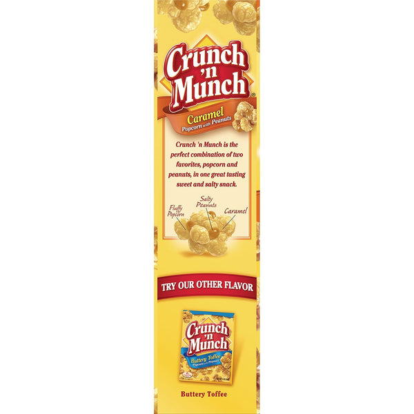 Snack box of caramel popcorn with peanuts, 3.5 oz, 12-pack