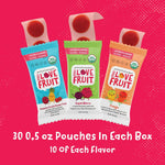 YOU LOVE FRUIT - Fruit Snacks Variety Pack 30 count, 100% Natural Gluten-Free, Vegan, Low Carb, Low Fat Fruit Kosher Snacks for Kids, College Students, Teachers and Offices, Healthy Fruit Snacks (passion fruit, super berry, mango)