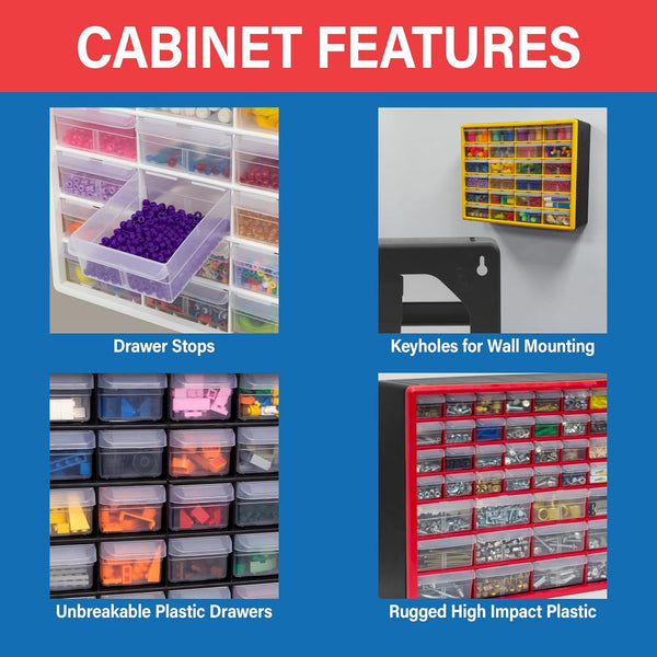Akro-Mils 44-Drawer Plastic Storage Cabinet for Garage Organization and Classroom Essentials