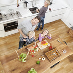 Bamboo kitchen drawer organizer for cutlery and utensils, adjustable and expandable