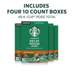 Starbucks Decaf House Blend Medium Roast K-Cup Coffee Pods for Keurig Brewers