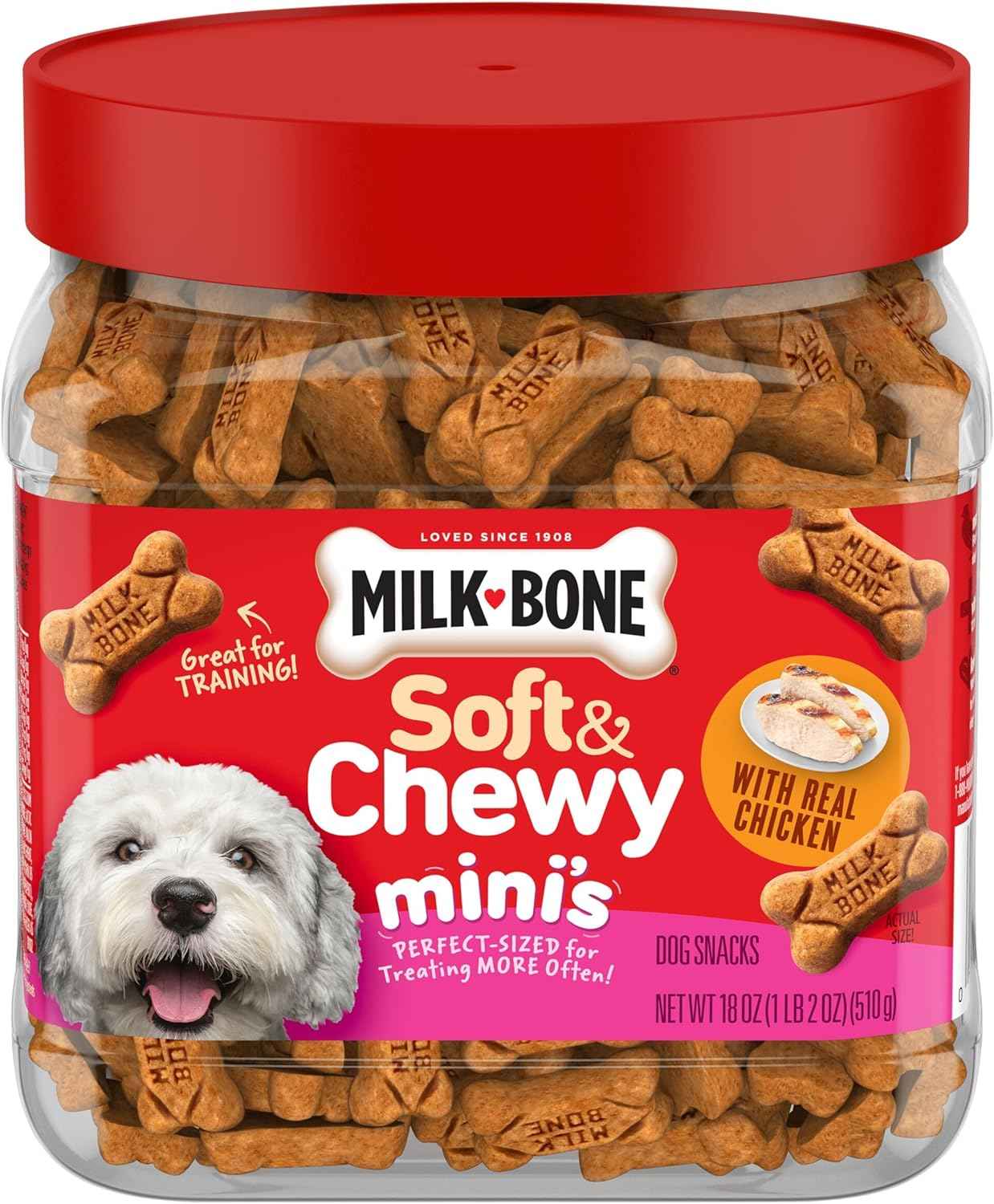 Milk-Bone Soft & Chewy Dog Treats, Beef & Filet Mignon Recipe, 25 Ounce