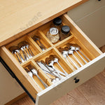 Bamboo Wood Drawer Organizer Set for Kitchen Bathroom Office