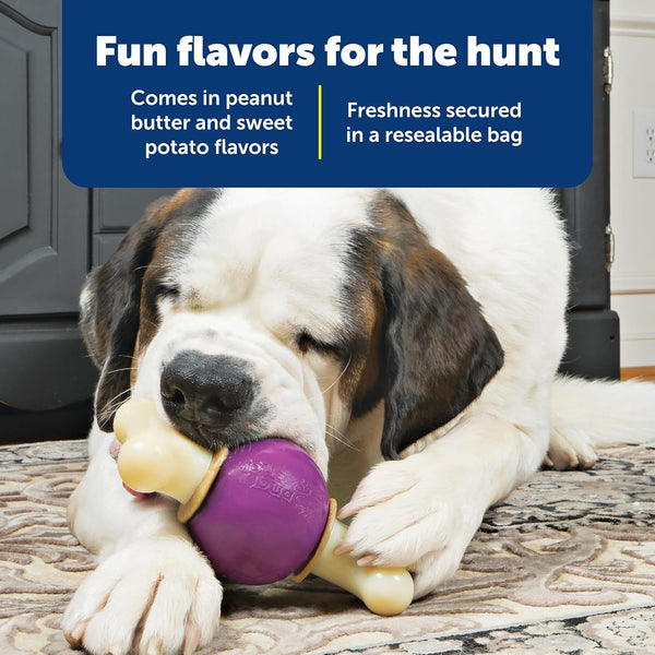 PetSafe Busy Buddy Natural Rawhide Rings Size C Peanut Butter & Original Rawhide Flavored Treats 24-Pack