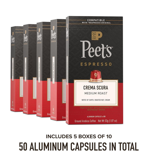 Peet's Coffee Espresso Capsules for Nespresso Original Machine