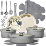 20-piece ceramic cookware set with detachable handles and non-stick coating