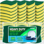 AIDEA Sponges Kitchen, 50 Pack Heavy Duty Dish Sponge, Cleaning Dish Scrubber for Home and Kitchen, Stink-Free Cleaning Supplies for Pots, Pans