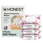 Honest Company Hypoallergenic Baby Wipes for Sensitive Skin, Fragrance-Free, 576 Count (6 Packs of 96)