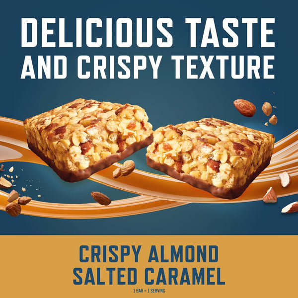 CLIF BUILDERS Protein Bars - Crispy Almond Salted Caramel - 16g Protein - Gluten Free - 6 Pack