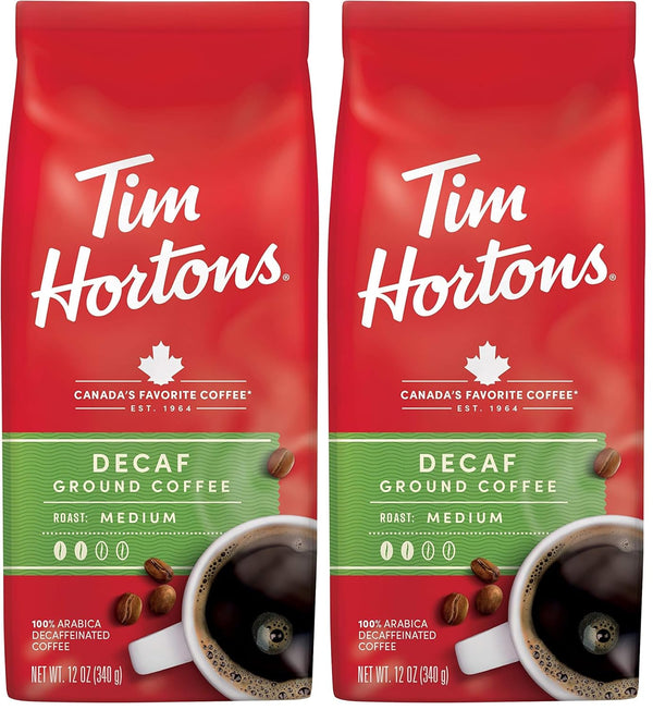 Tim Hortons 100% Arabica Decaf Medium Roast Ground Coffee 12 Ounce