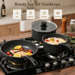 15-Piece Non-Stick Cookware Set with Detachable Handles and Oven Safety
