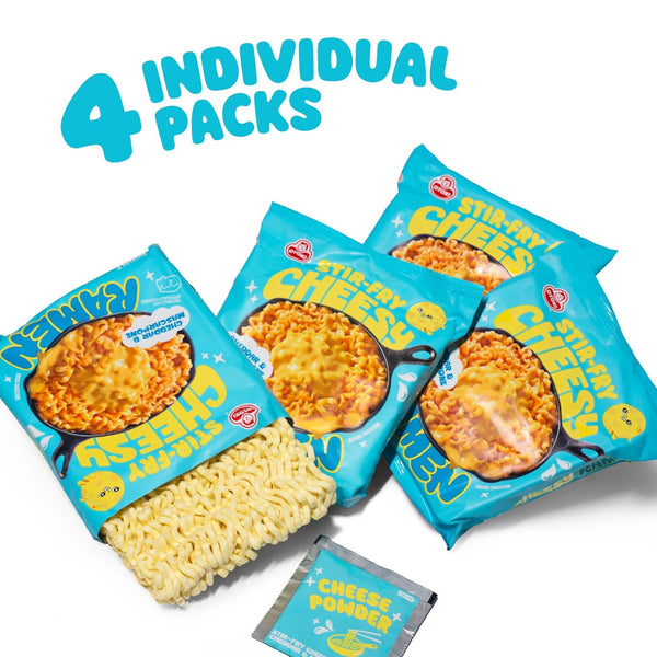 Cheesy Ramen Mac & Cheese Stir-Fry Style Instant Noodles Pack of 4