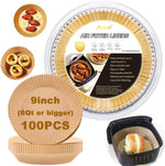 Ailun Air Fryer Paper Liners 8inch, 100PCS Non-Stick Parchment Paper,Oil Resistant,Disposable Food Grade Free of Bleach Paper Square for 5-8 QT Air Fryer Baking Roasting Microwave