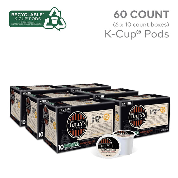 Tully's Coffee Hawaiian Blend Keurig Single Serve K-Cup Pods 60 Count