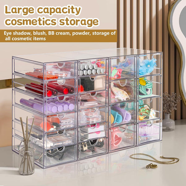 Acrylic Organizer with 20 Drawers for Office and Craft Storage