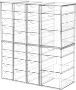Clear Acrylic Organizer with 16 Drawers for Office Supplies and Desk Storage