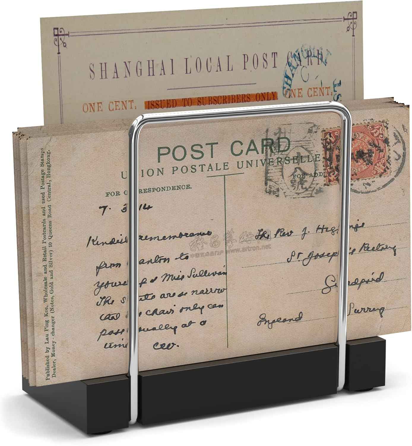 Wican Napkin Holder for Table, Bamboo Iron Standing Napkin Dispenser for Kitchen Dining Farmhouse Cocktail Picnic Bar Rustic Wood Holders for Paper Mail Bills Suitable for All Dining Room Decors Black