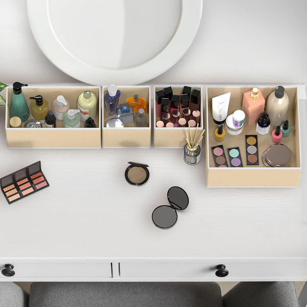 12-piece foldable drawer organizer set for home storage