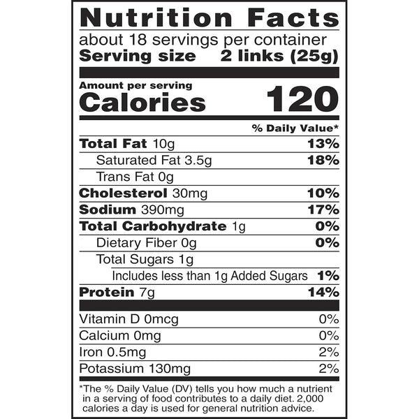Duke's Pork Hot & Spicy Smoked Shorty Sausages, 16 oz, Gluten-Free Meat Snack