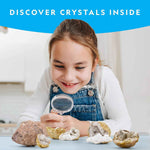 National Geographic 10 Premium Geodes STEM Kit with Goggles, Display Stands, and Learning Guide