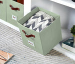 DECOMOMO Storage Bins, Sage Green, 6-Piece Set, 10.5" x 11"