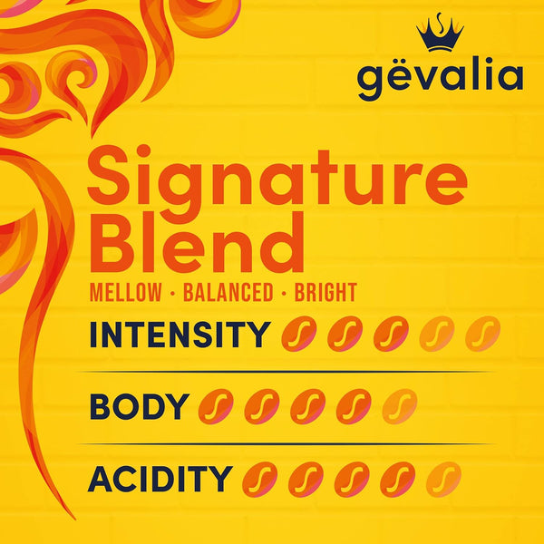 gevalia signature blend mild light roast k-cup coffee pods, 84-count box, kosher
