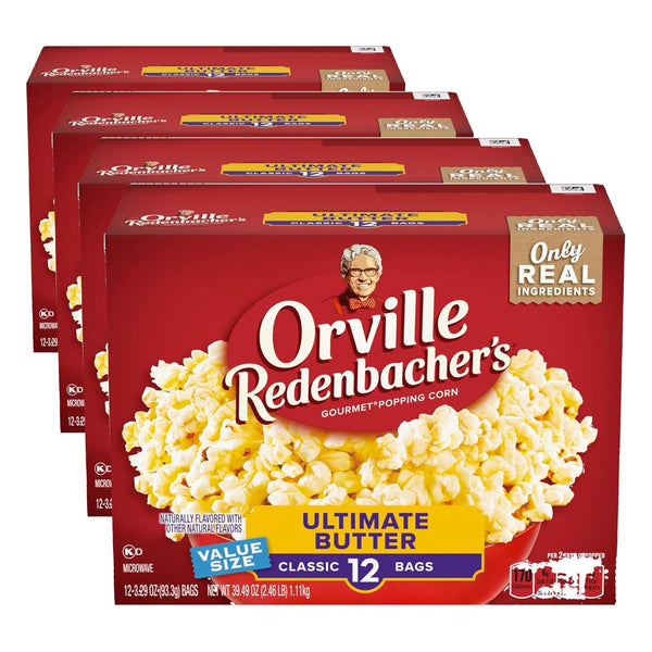 Orville Redenbacher's Microwave Popcorn, Ultimate Butter Flavor, 6-Count Boxes