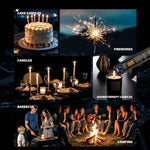 KTEBO 2 Pack Electric Candle Lighters - Rechargeable USB-C Arc Lighters with LED Display & Transparent See-Through Tech Design, Windproof Long Lighter for Candles,BBQ,Camping,Stoves,Stocking Stuffers