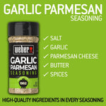 Weber 4.3 oz Garlic Parmesan Seasoning Blend for Vegetables, Pork, Poultry, and Pasta