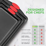 NutriChef 3-Piece Nonstick Kitchen Oven Baking Pans Set