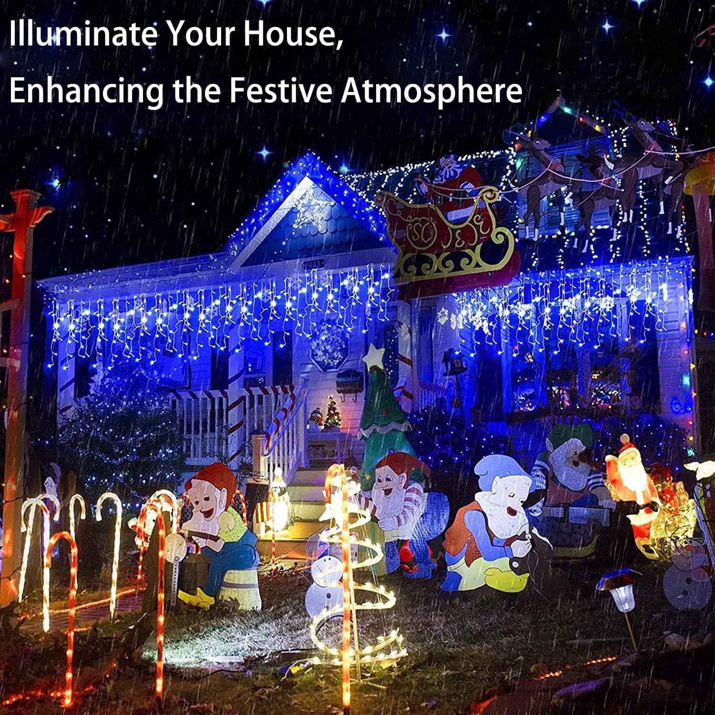 120PCS Weatherproof Outdoor Light Clips - Mini Plastic Gutter Hanging Hooks for Christmas & Holiday Decoration (White)