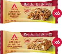 Atkins Soft Baked High Protein Bars, 12 pack, 2g sugar, 4g net carbs, 15g protein