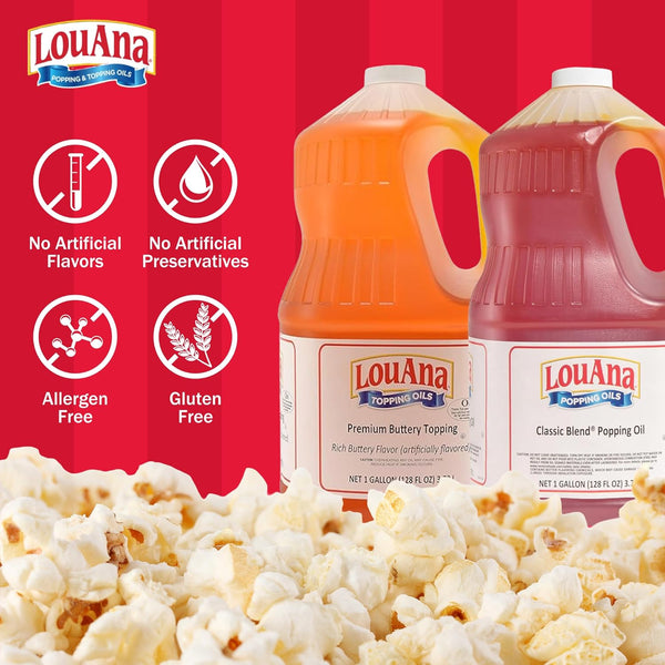 LouAna Premium Buttery Popcorn Oil for Commercial and Home Use
