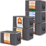 Lifewit 6 Pack Clothes Storage Bins with Lids and Clear Windows